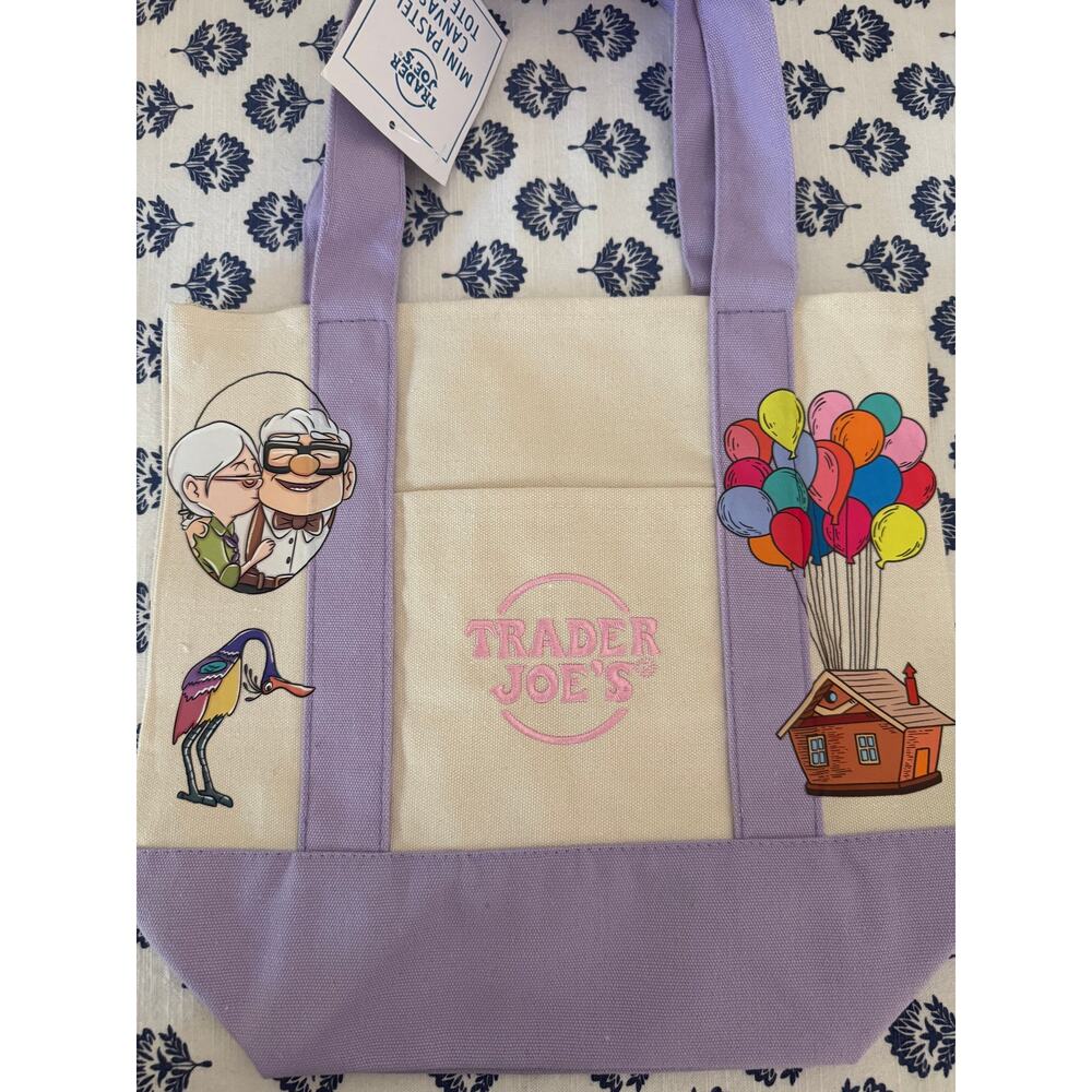 Disney UP Kevin Carl Ellie Double Sided Purple Custom Made Trader Joes Mini Tote
